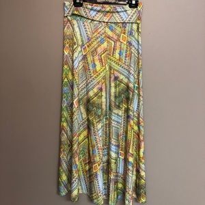 multicolored maxi skirt